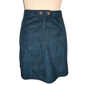 Primark Faux Sued Mini Skirt, US Size 10, Dark Teal